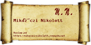 Mikéczi Nikolett névjegykártya